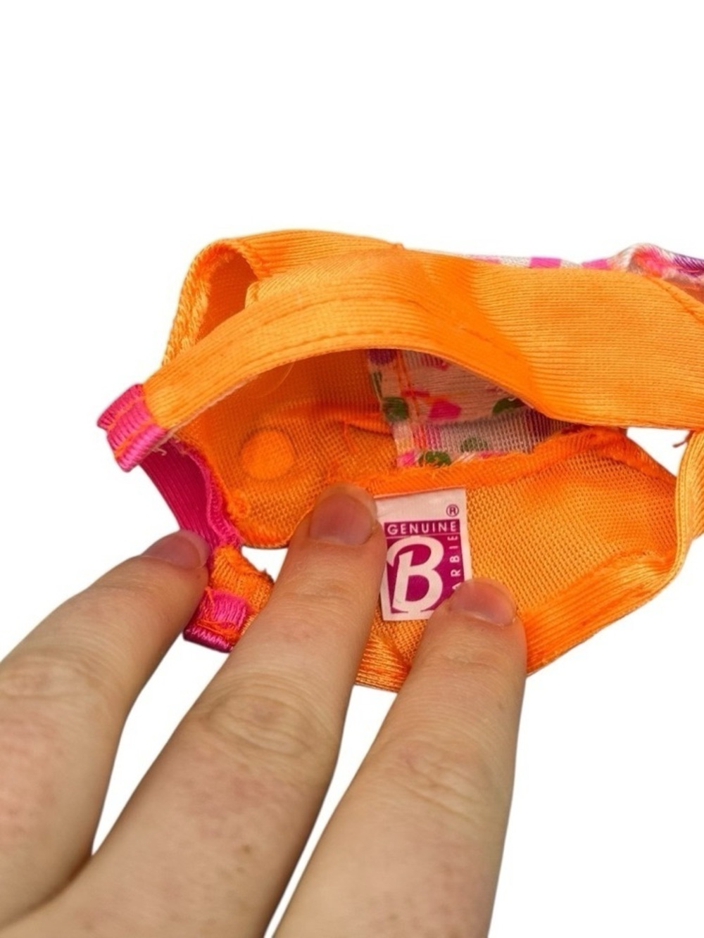 Vintage Barbie Swimsuit | Genuine Mattel 90s Orange Polka Dot - Picture 6 of 6